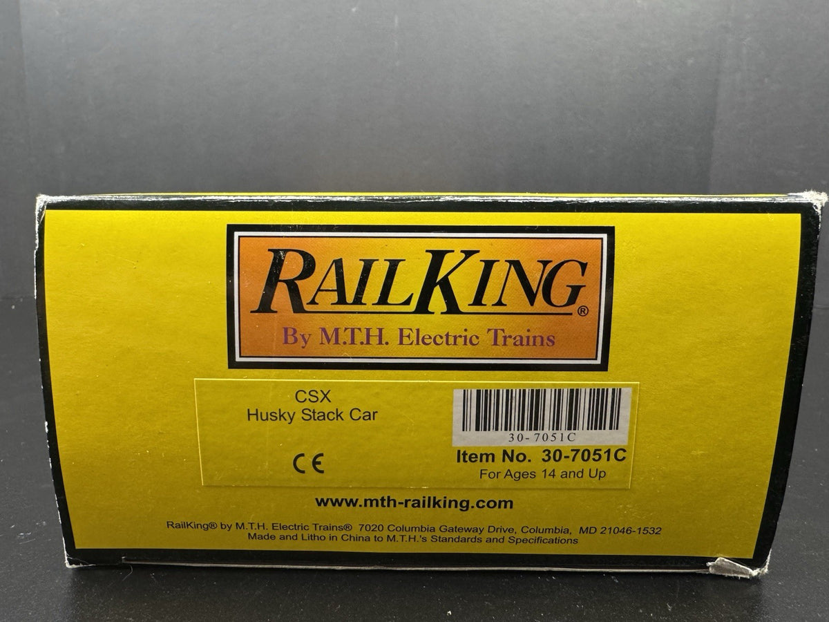 MTH RailKing 30-7051C CSX intermodal husky stack car w containers LNIB9