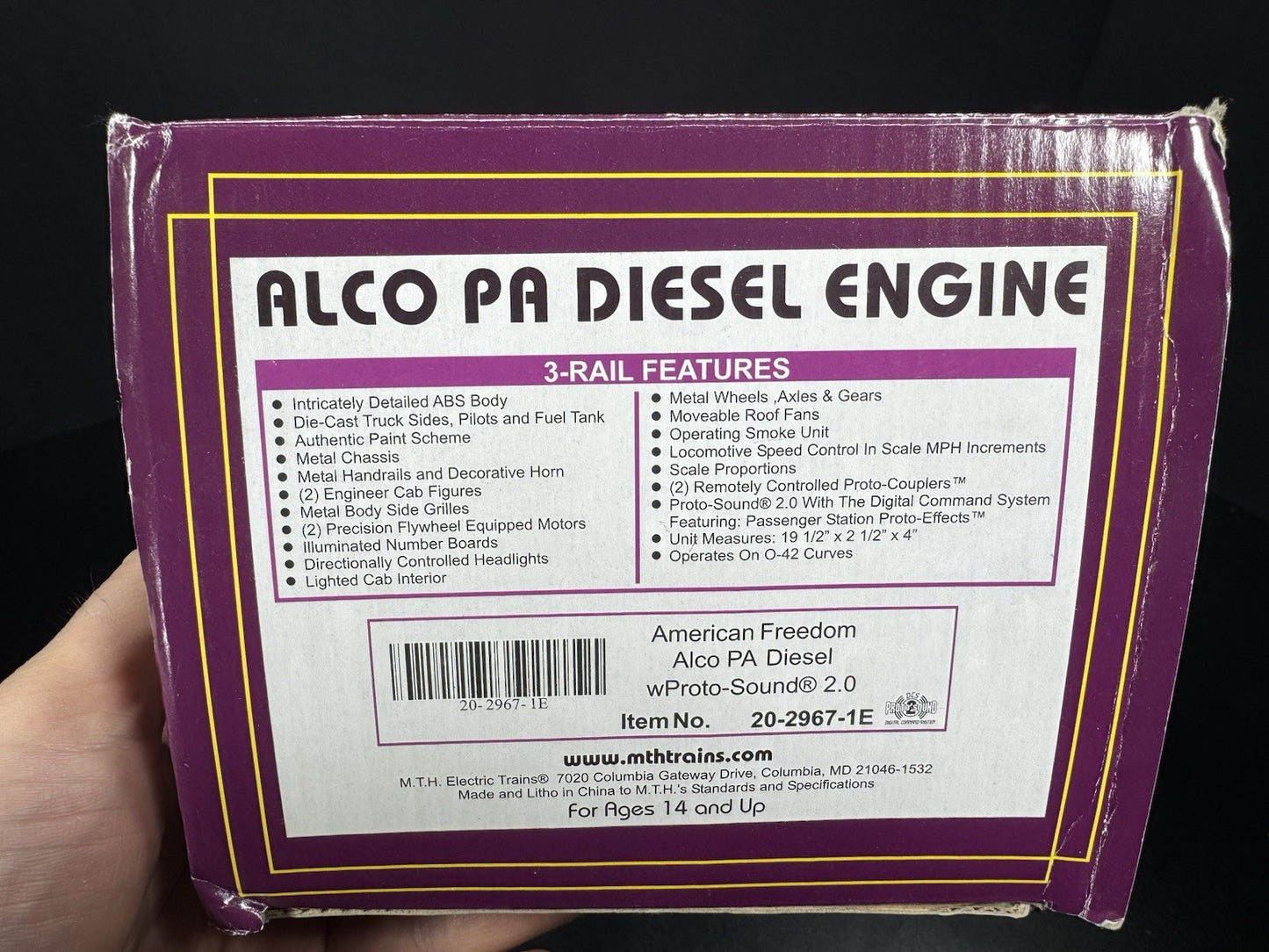 MTH 20-2967-1E American Freedom Alco PA diesel engine #1776 PS2 BCR LNIB15