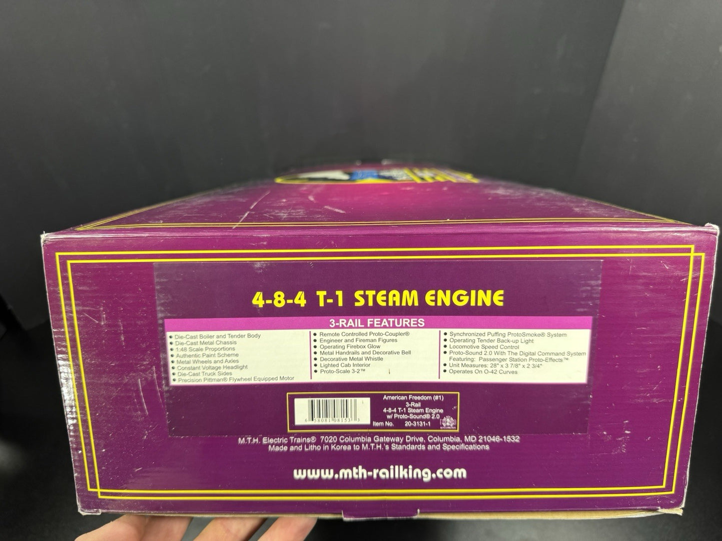 MTH 20-3131-1 American Freedom Train 4-8-4 T-1 steam engine #1 PS2 BCR LNIB16