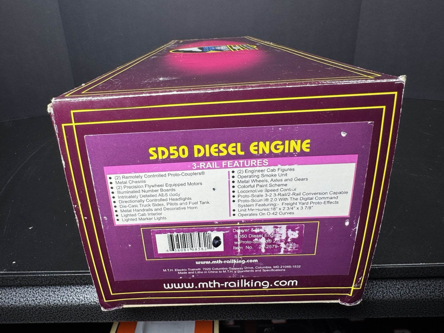 MTH 20-2579-1 Denver & Rio Grande SD50 diesel engine #5506 PS2 BCR LNIB16