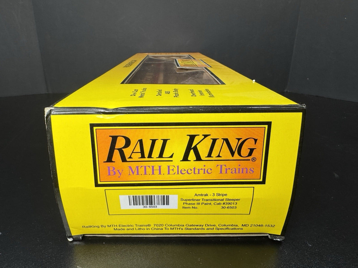 MTH RailKing 30-6503 Amtrak Superliner transitional sleeper car #39013 LNIB13
