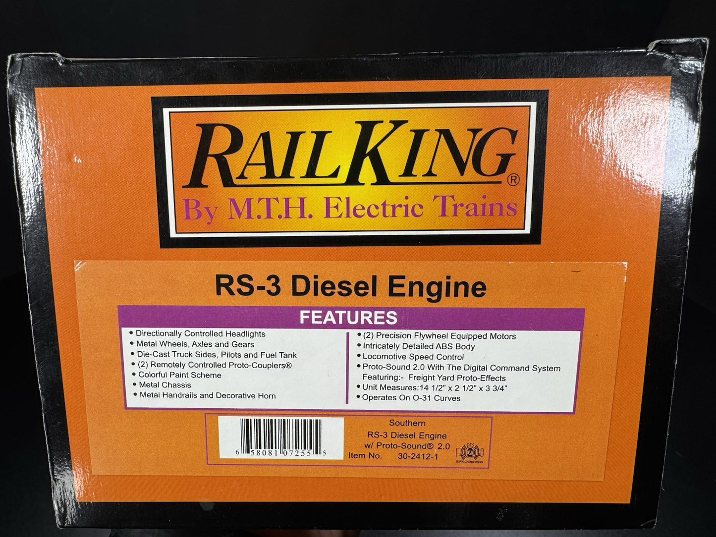 MTH RailKing 30-2412-1 Southern RS-3 diesel engine #2026 PS2 NIB11