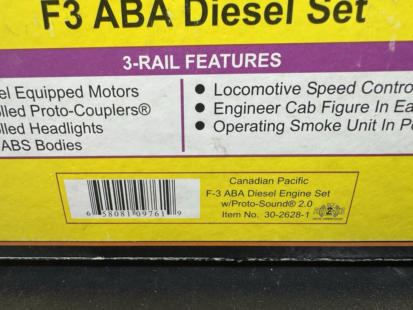 MTH RailKing 30-2628-1 Canadian Pacific F-3 diesel engine ABA set #2373 PS2 LNIB14