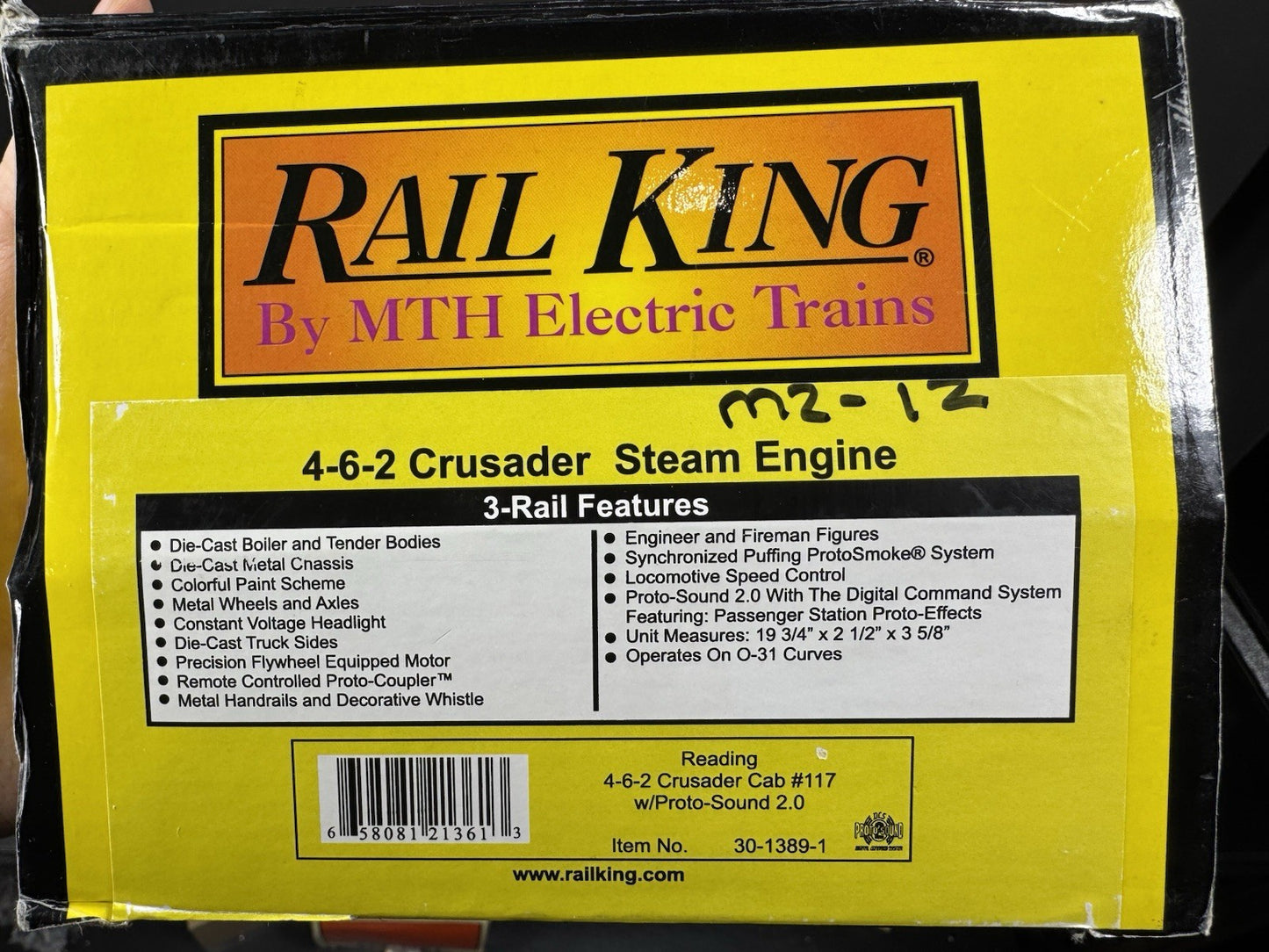 MTH RailKing 30-1389-1 Reading 4-6-2 Crusader steam engine #117 PS2 LNIB14