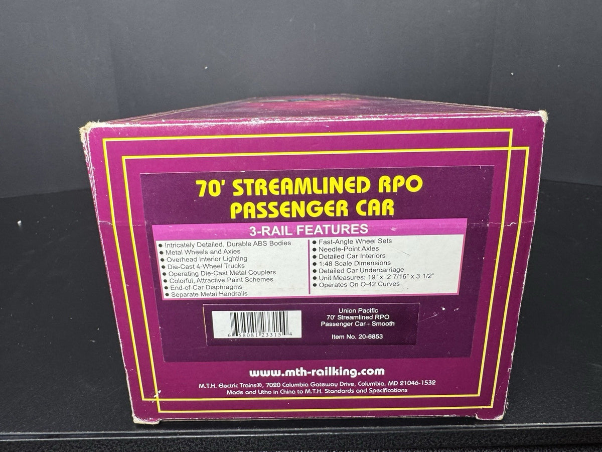 MTH 20-6853 Union Pacific UP 70' streamlined RPO passenger car #5813 EX16