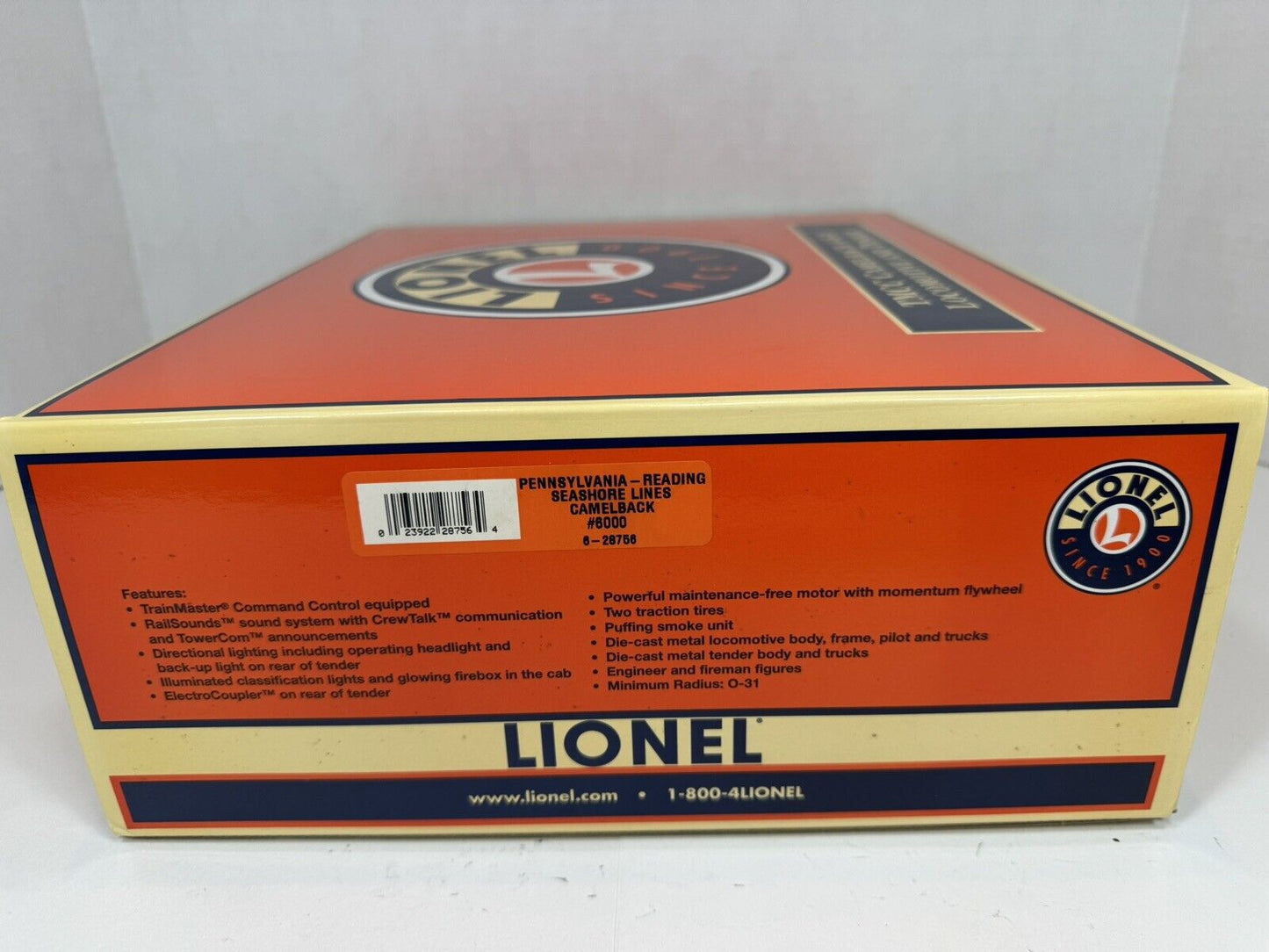 Lionel 6-28756 TMCC Pennsylvania Reading PRSL Camelback Steam loco #6000 EX