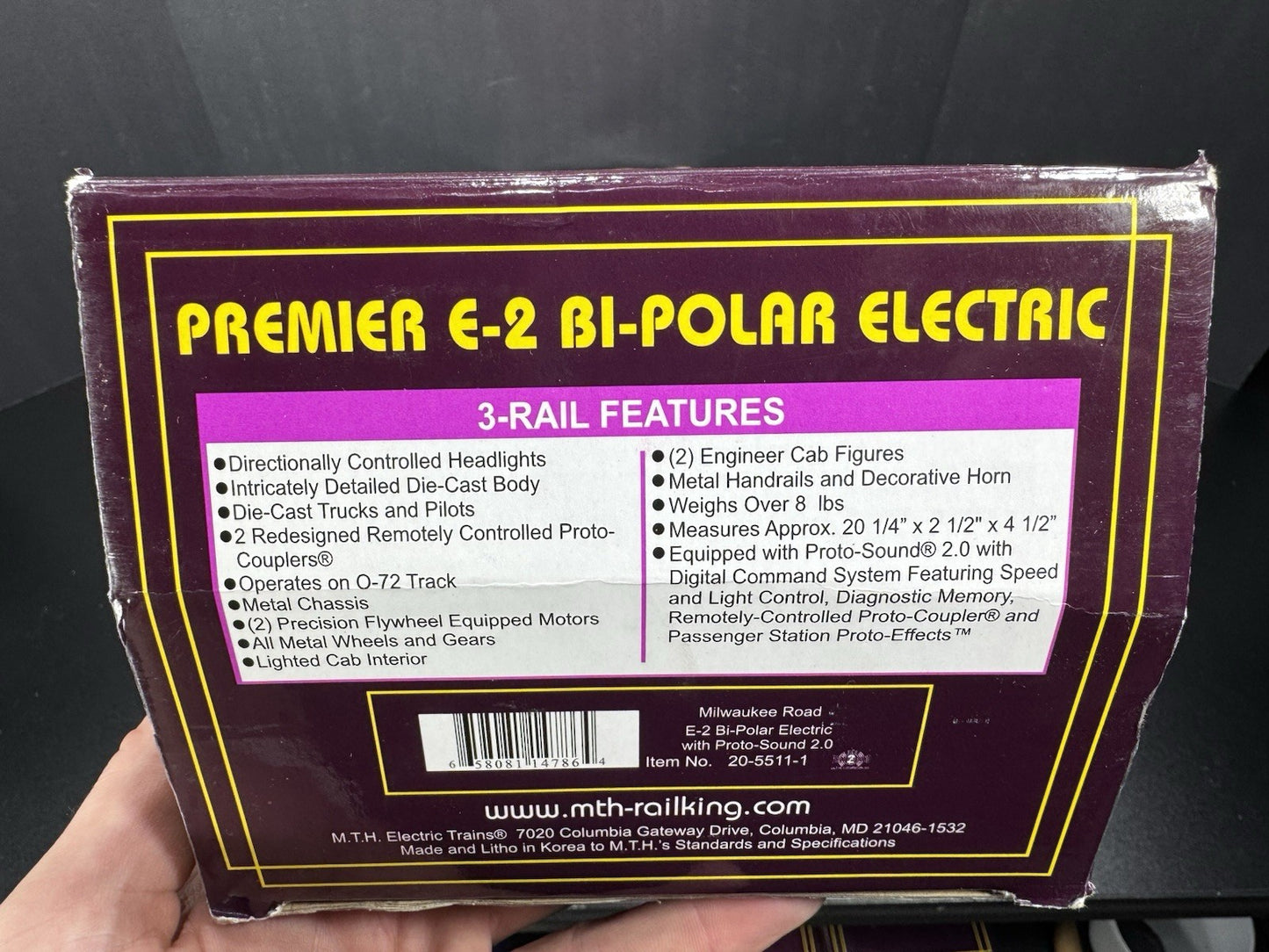 MTH 20-5511-1 Milwaukee Road E-2 Bi-Polar electric engine #E3 PS2 BCR EX17
