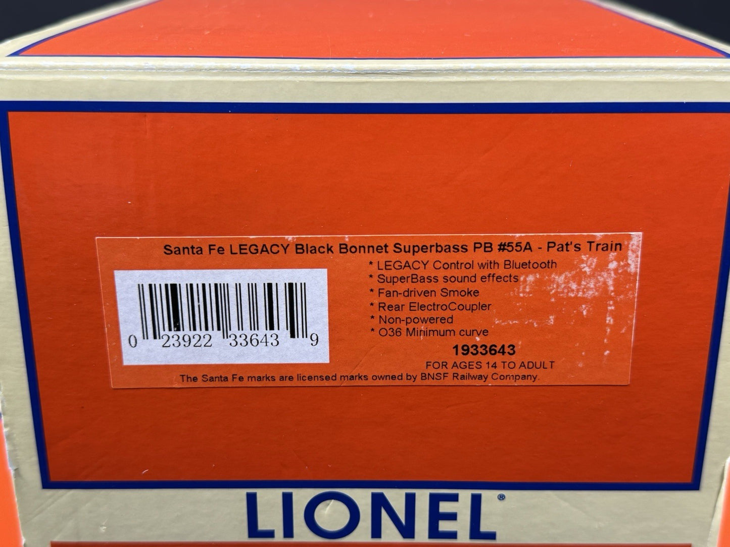 Lionel LEGACY 1933640 Santa Fe Black Bonnet PA diesel engine ABA set EX VHTF15