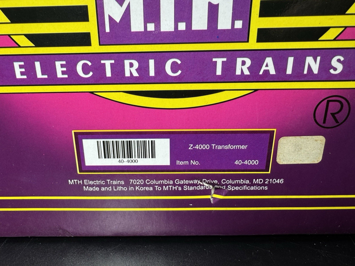 MTH 404000 Z4000 400watt dual control transformer EX13