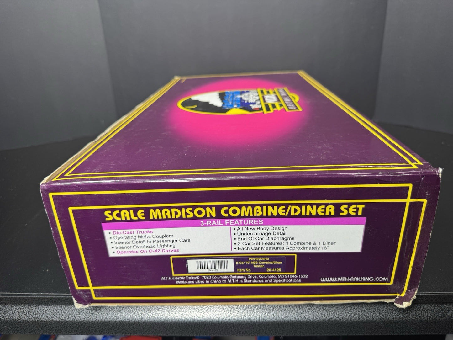 MTH 20-4125 Pennsylvania PRR 70' Madison combine / diner 2-car set LNIB7