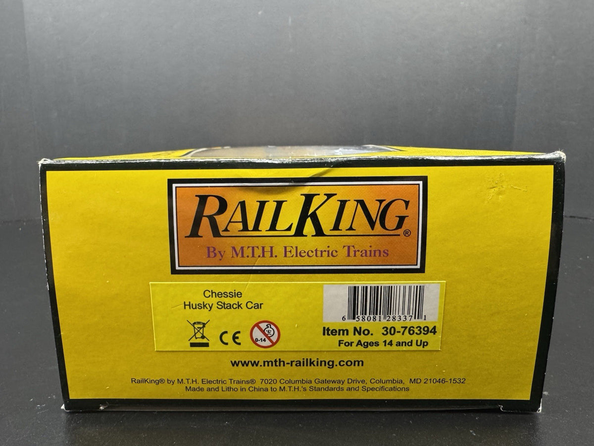 MTH RailKing 30-76394 Chessie intermodal husky stack car w containers LNIB9