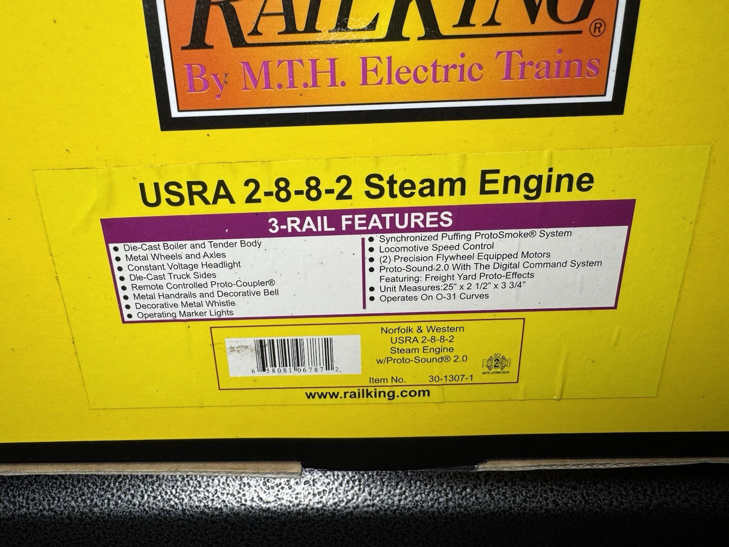 MTH RailKing 30-1307-1 Norfolk & Western 2-8-8-2 steam loco #2011 PS2 BCR LNIB19