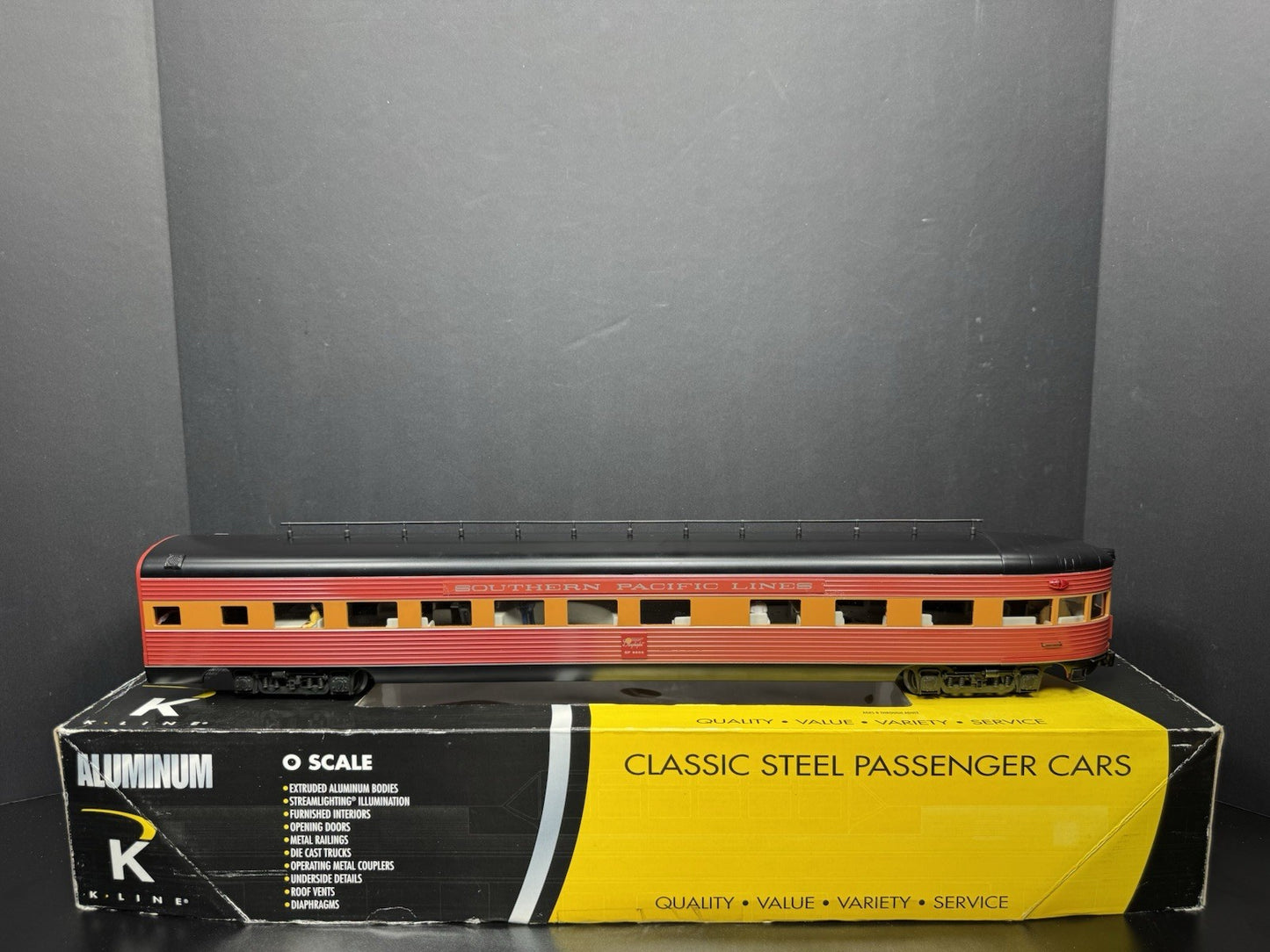 K-Line K4688-42952 Southern Pacific SP 21" aluminum observation car #2952 LNIB0