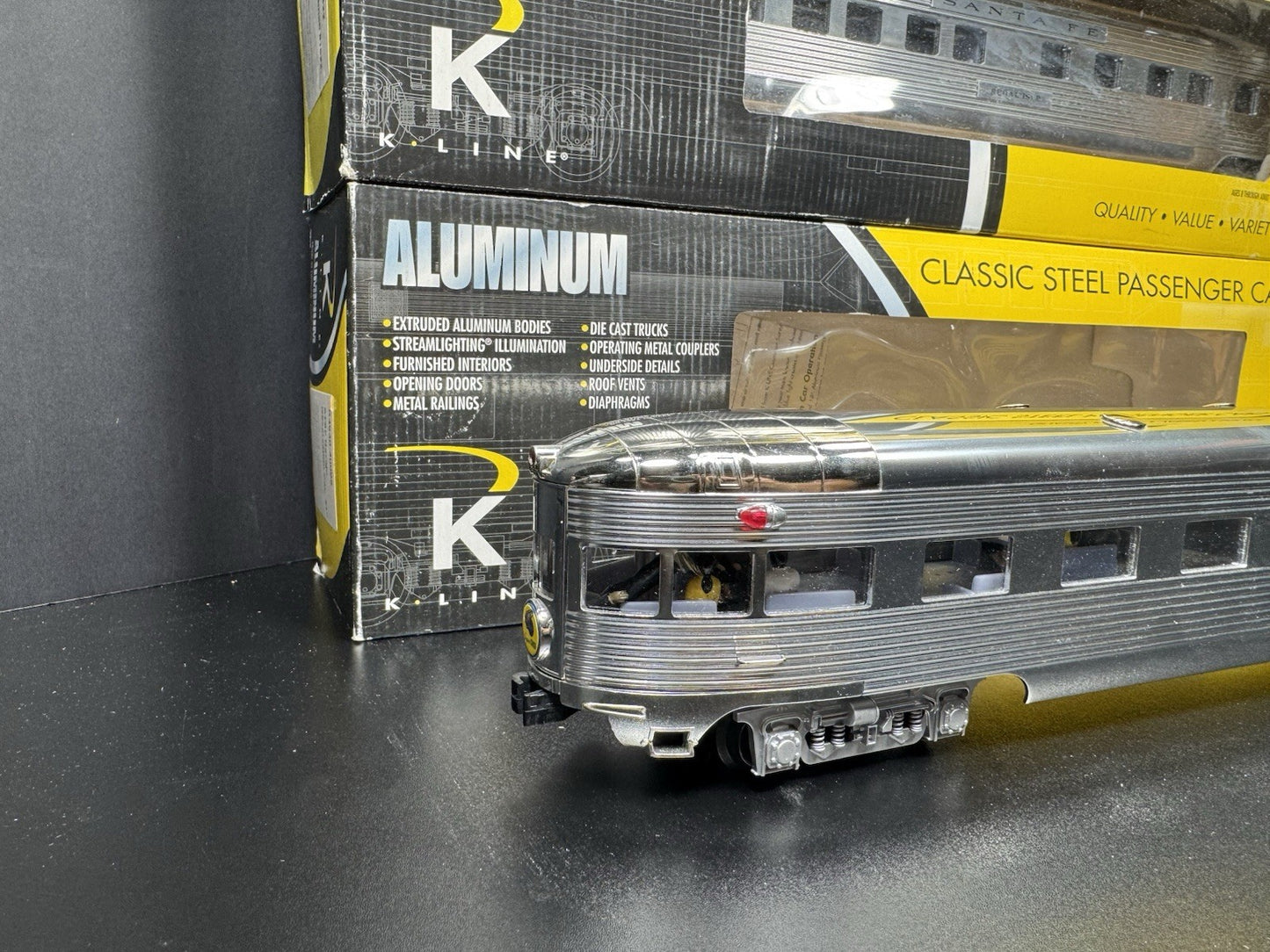 K-Line K-4630P Santa Fe Super Chief 21" aluminum passenger 4-car set LNIB6