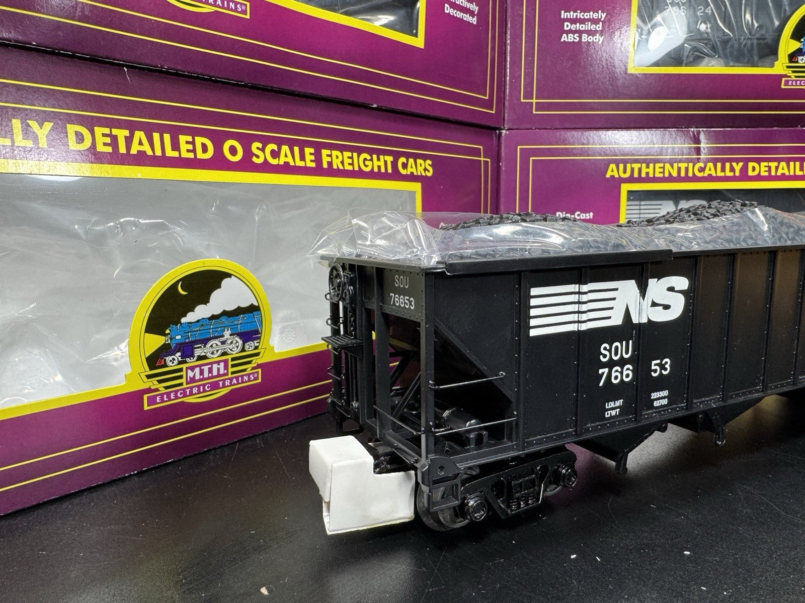 MTH 20-90579 Norfolk Southern NS 4-bay hopper 6-car set LNIB5