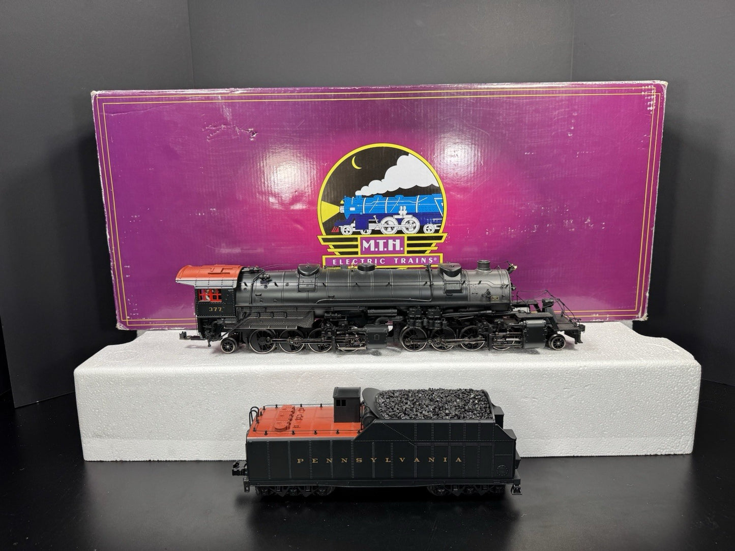 MTH 20-3516-1E Pennsylvania PRR 2-8-8-2 Y-3 steam engine #377 PS3 EX6