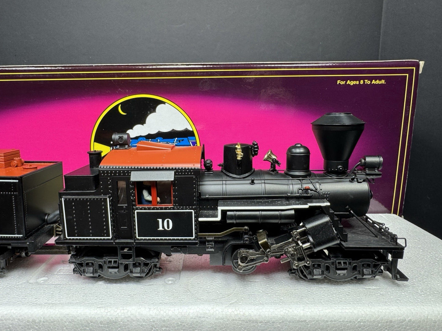 MTH 20-3039-1 HIllcrest Lumber Clmax logging steam engine #10 PS2 BCR LNIB8