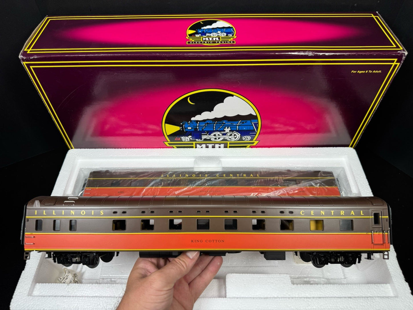 MTH 20-67033 Illinois Central IC 70' streamlined sleeper diner 2-car set LNIB2