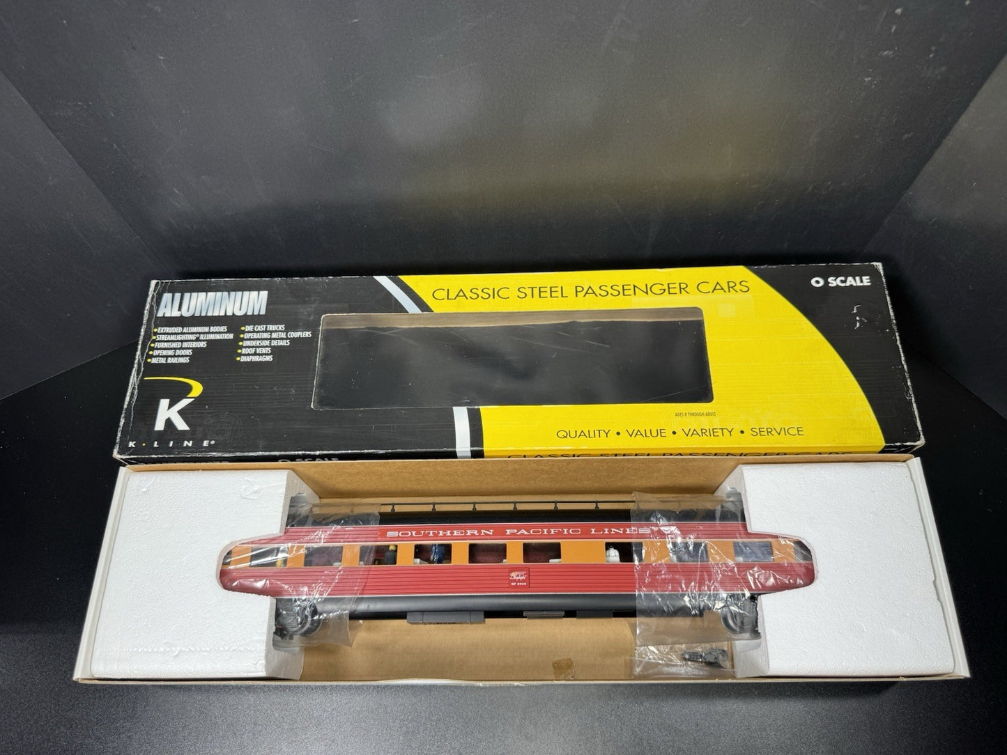K-Line K4688-42952 Southern Pacific SP 21" aluminum observation car #2952 LNIB13