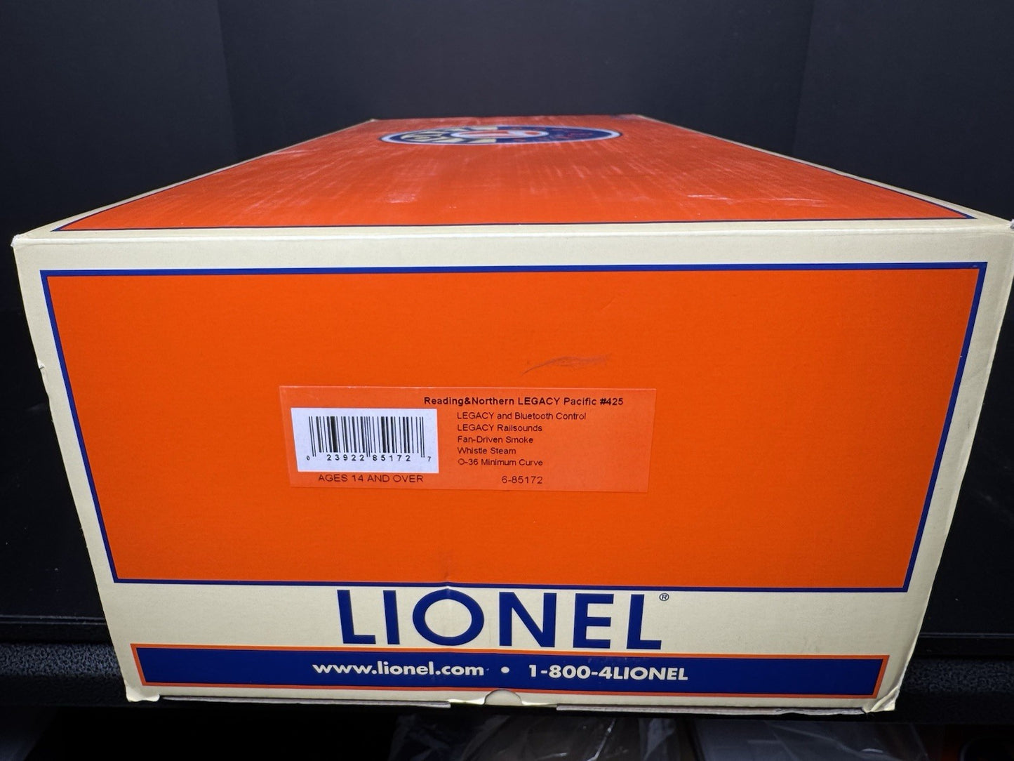 Lionel LEGACY 6-85172 Reading & Northern USRA Pacific steam engine #425 LNIB15