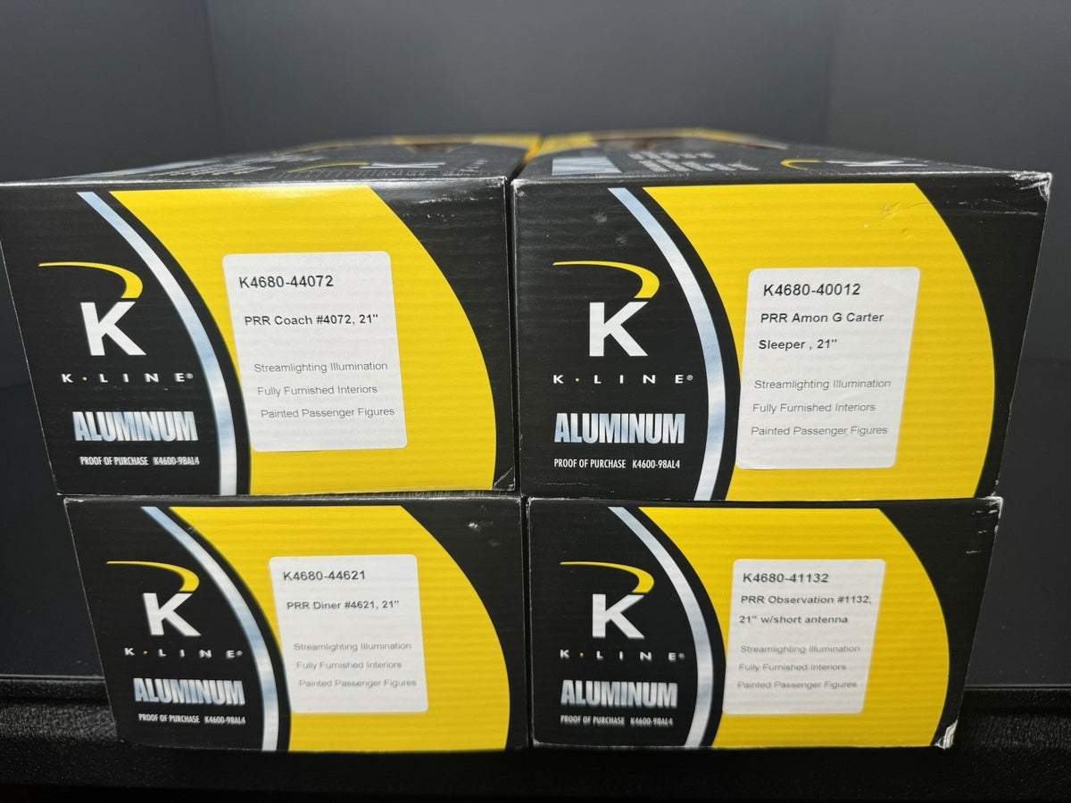 K-Line K-4680NN Pennsylvania Jeffersonian 21" aluminum passenger 4-car set LNIB7
