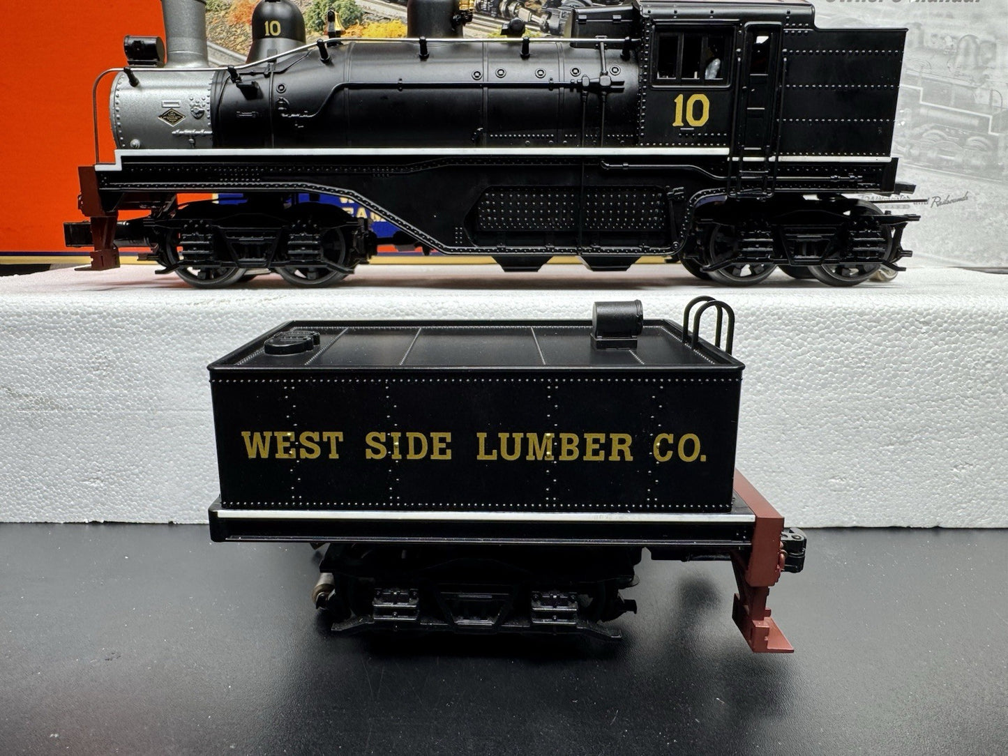 Lionel 6-28022 TMCC West Side Lumber three-truck Shay steam engine #10 LNIB9
