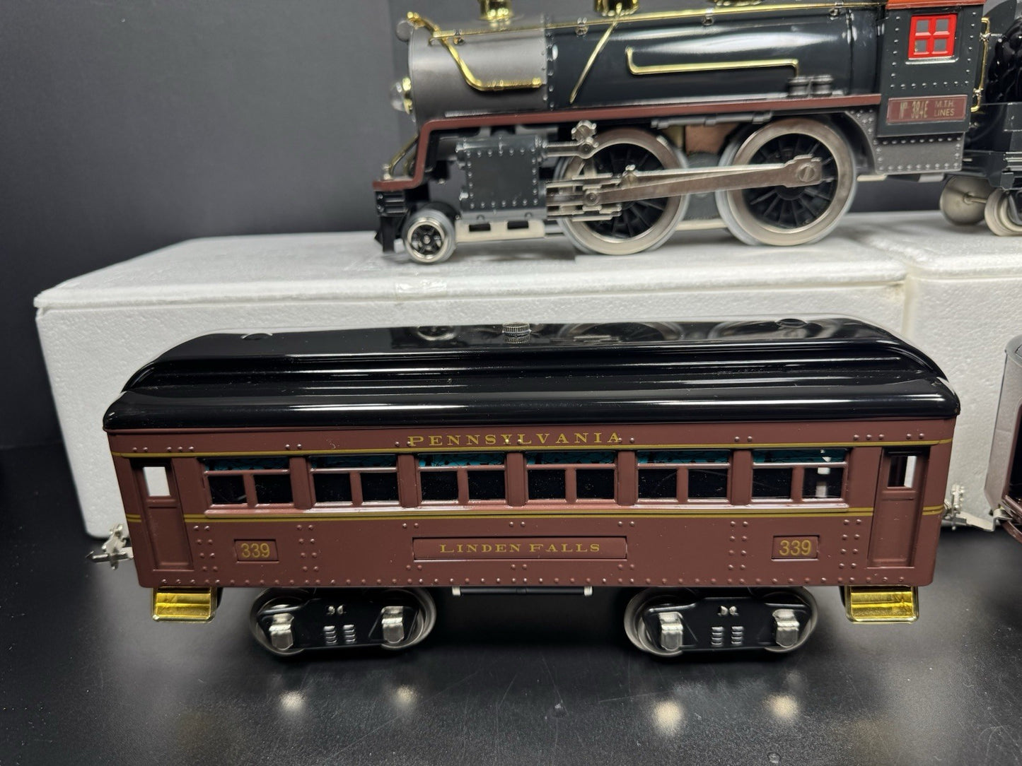 MTH Tinplate 10-1212-1 Std Gauge Pennsylvania 384E steam passenger set PS2 LNIB4
