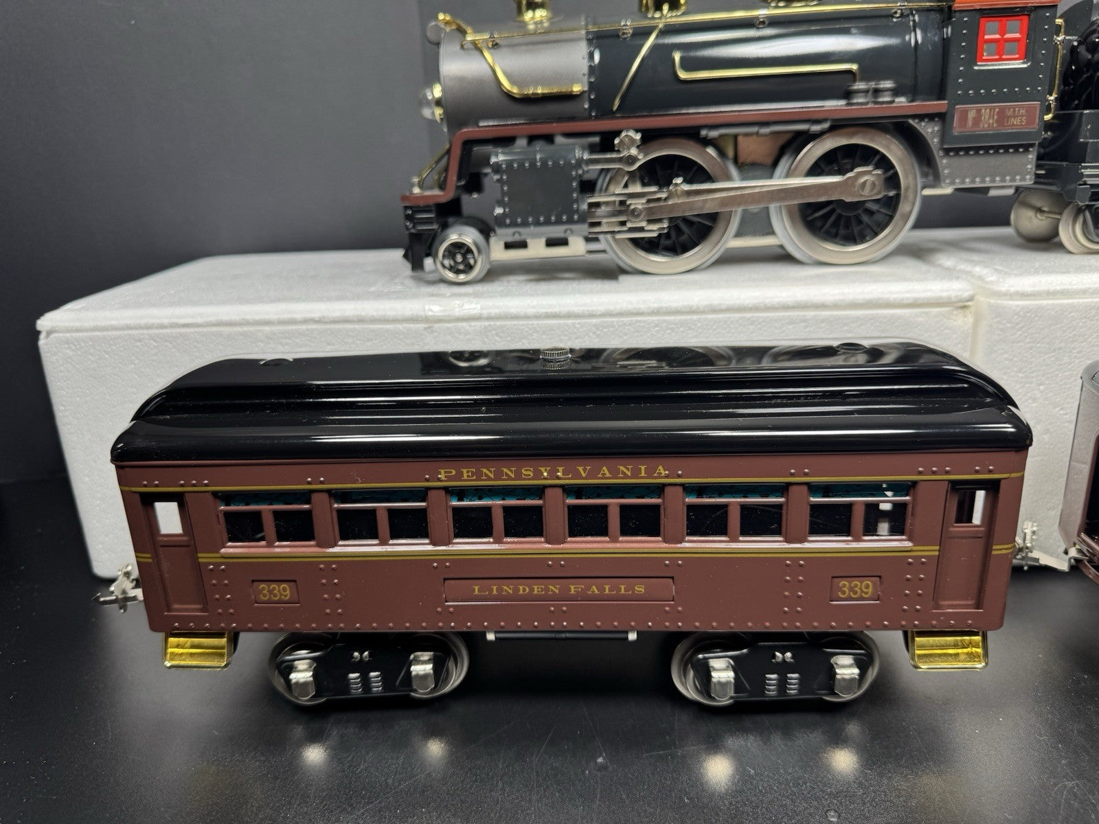 MTH Tinplate 10-1212-1 Std Gauge Pennsylvania 384E steam passenger set PS2 LNIB4