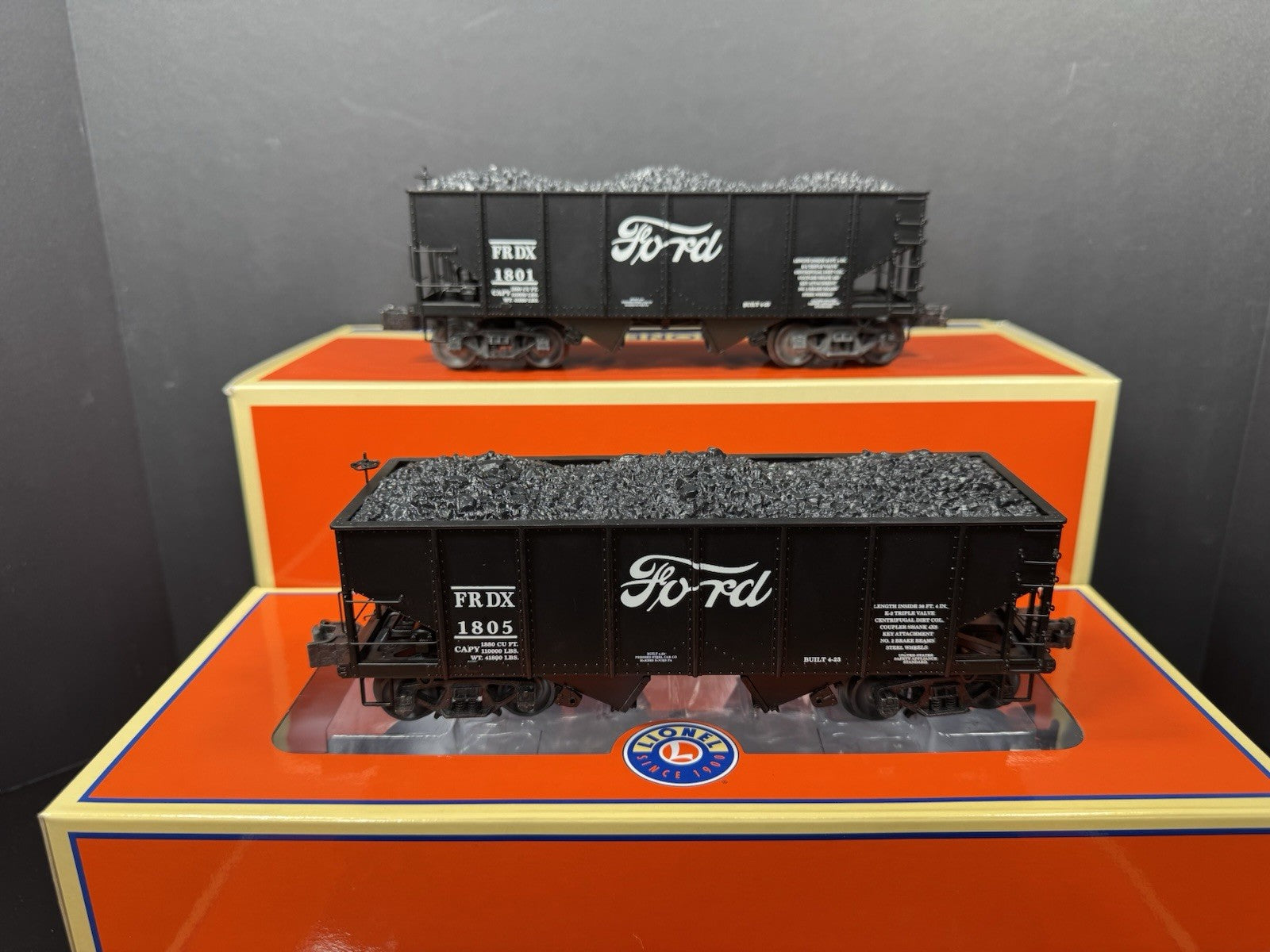 Lionel 2026950 Ford 2-bay hopper car with coal load 3-pack LNIB5