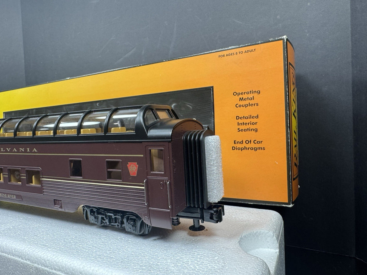 MTH RailKing 30-6788 Pennsylvania PRR 60' full-length vista dome car LNIB3