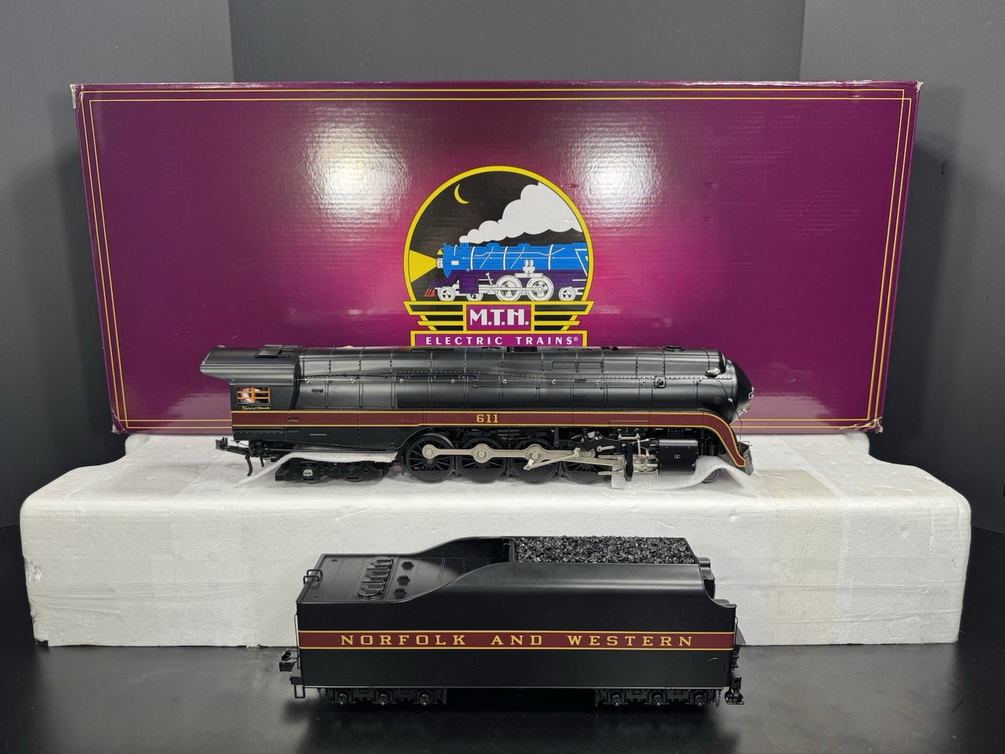 MTH 20-3947-1 Norfolk & Western N&W 4-8-4 J-class steam engine #611 PS3 LNIB6