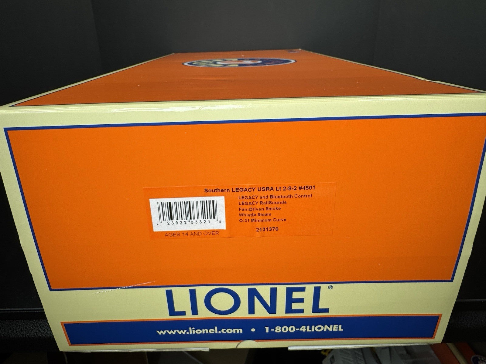 Lionel LEGACY 2131370 Southern USRA Light Mikado 2-8-2 steam engine #4501 LNIB15