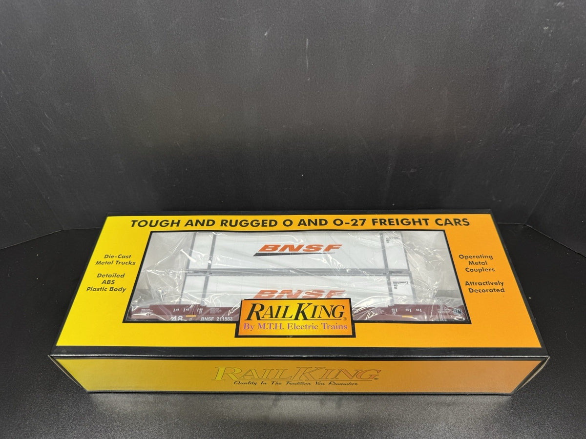 MTH RailKing 30-76904 BNSF intermodal husky stack car w containers LNIB8