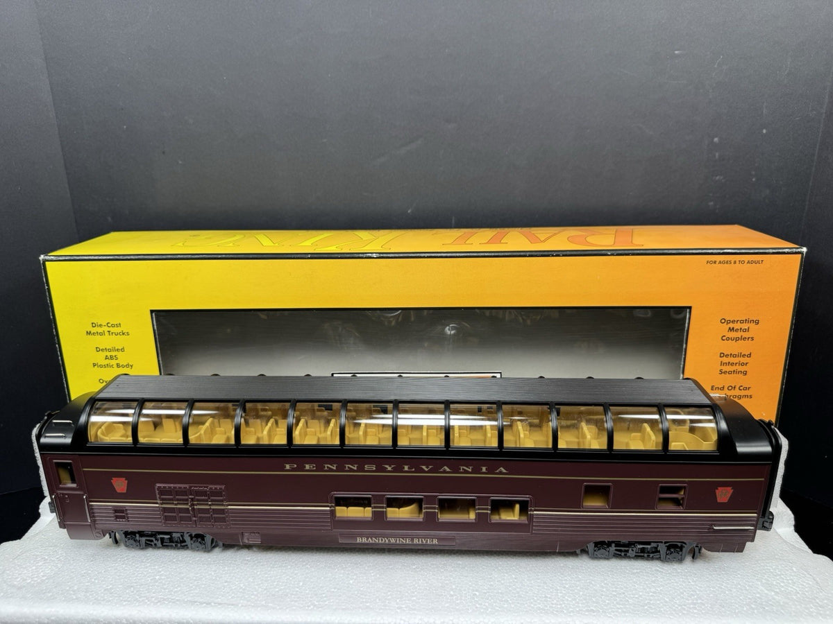 MTH RailKing 30-6788 Pennsylvania PRR 60' full-length vista dome car LNIB6