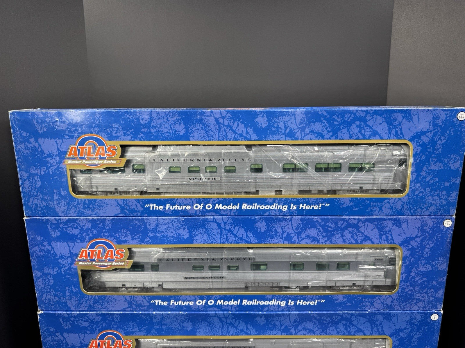 Atlas O 2-rail CB&Q California Zephyr 21" passenger 8-car set LNIB18