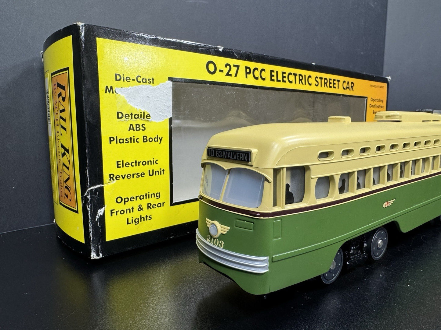 MTH RailKing 30-2532-1 SEPTA PCC electric street car #2103 PS2 BCR EX1