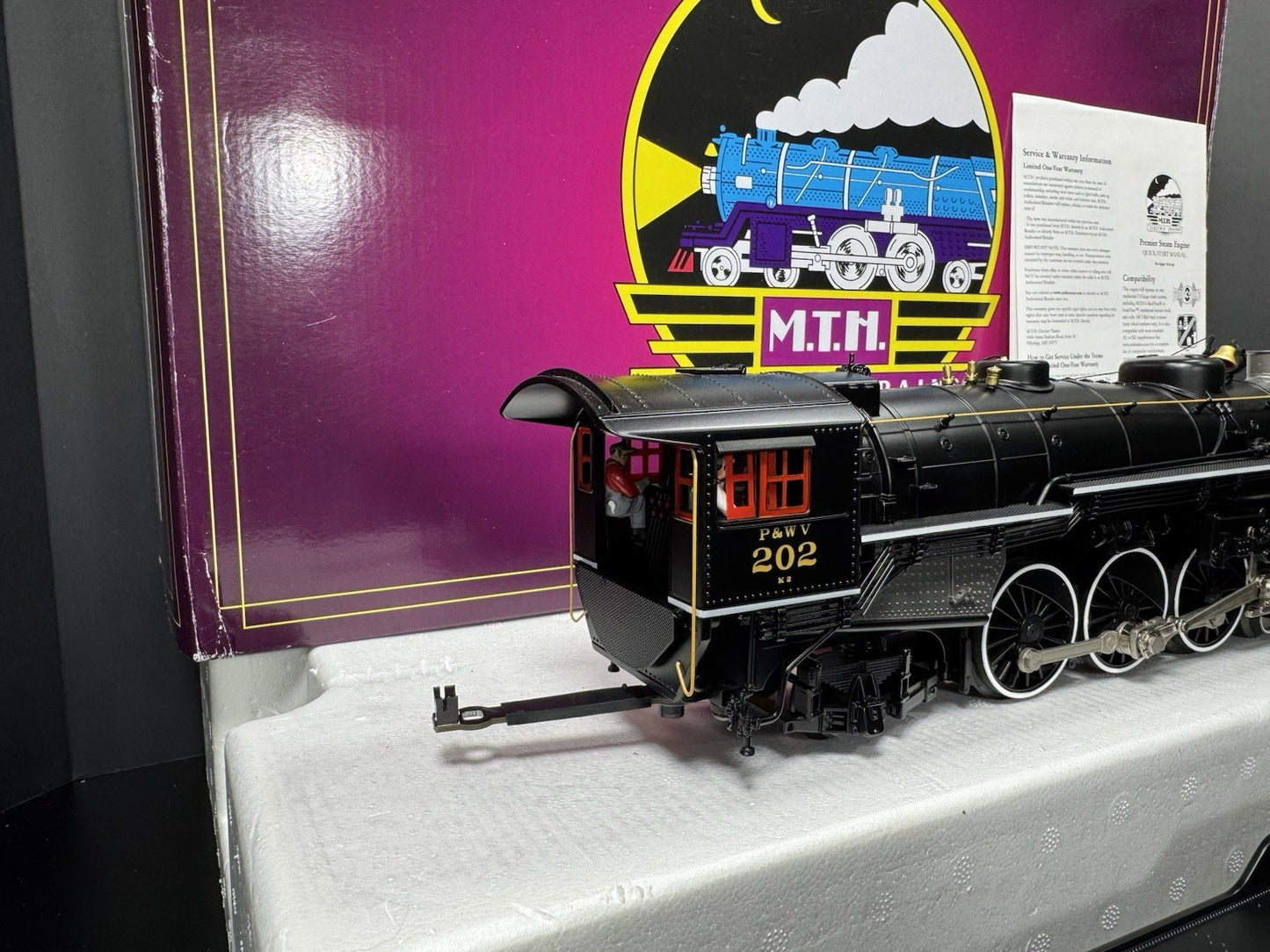 MTH 20-3822-1 Pittsburgh P&WV 4-6-2 Ps-4 steam engine #202 PS3 LNIB8