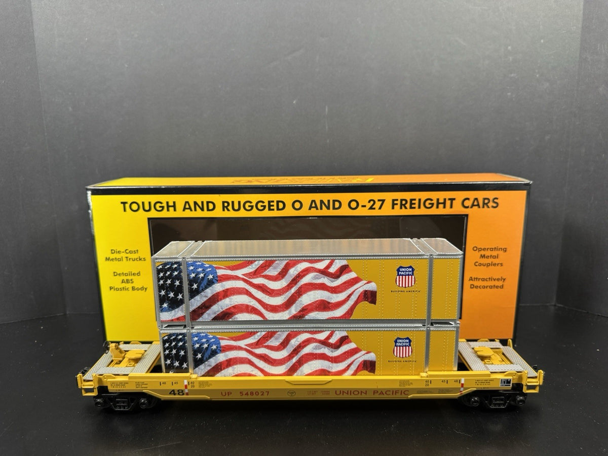 MTH RailKing 30-76902 Union Pacific UP husky stack car w containers LNIB3