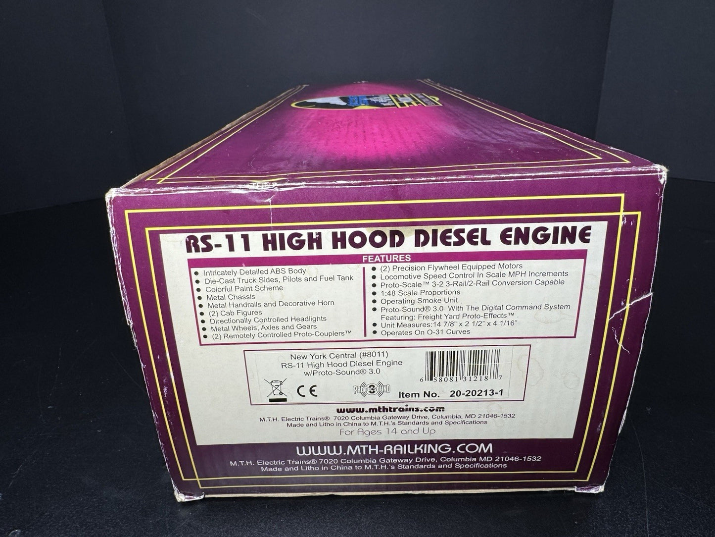 MTH 20-20213-1 New York Central NYC RS-11 high hood diesel engine #8011 PS3 EX14