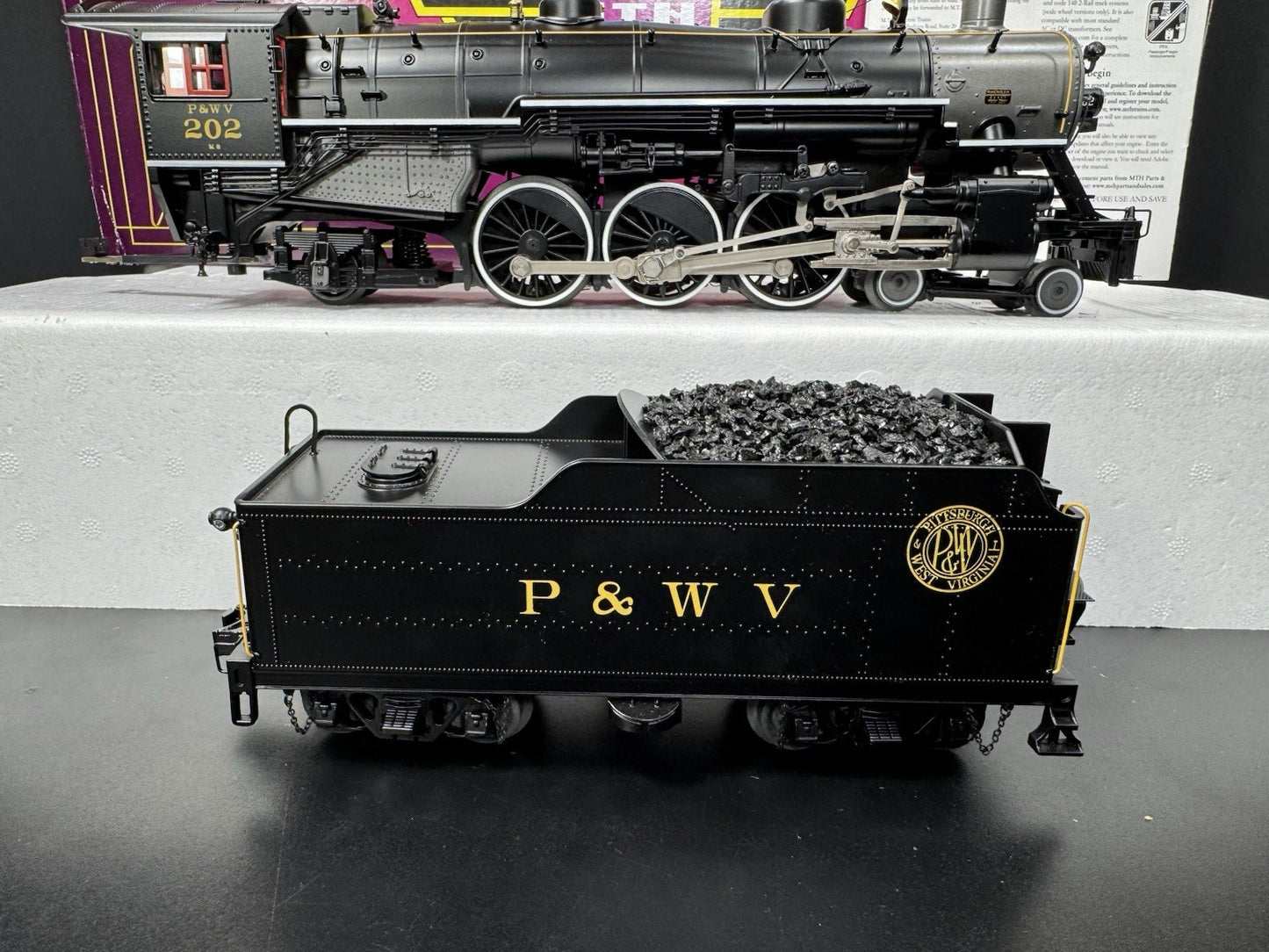 MTH 20-3822-1 Pittsburgh P&WV 4-6-2 Ps-4 steam engine #202 PS3 LNIB9