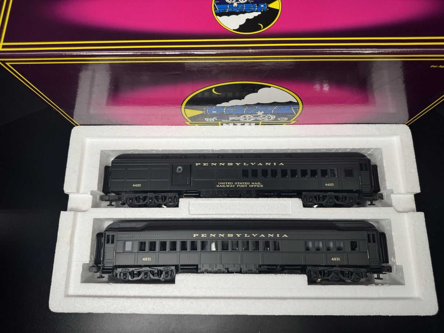 MTH 20-4132 Pennsylvania PRR 70' Madison combine / diner 2-car set LNIB1