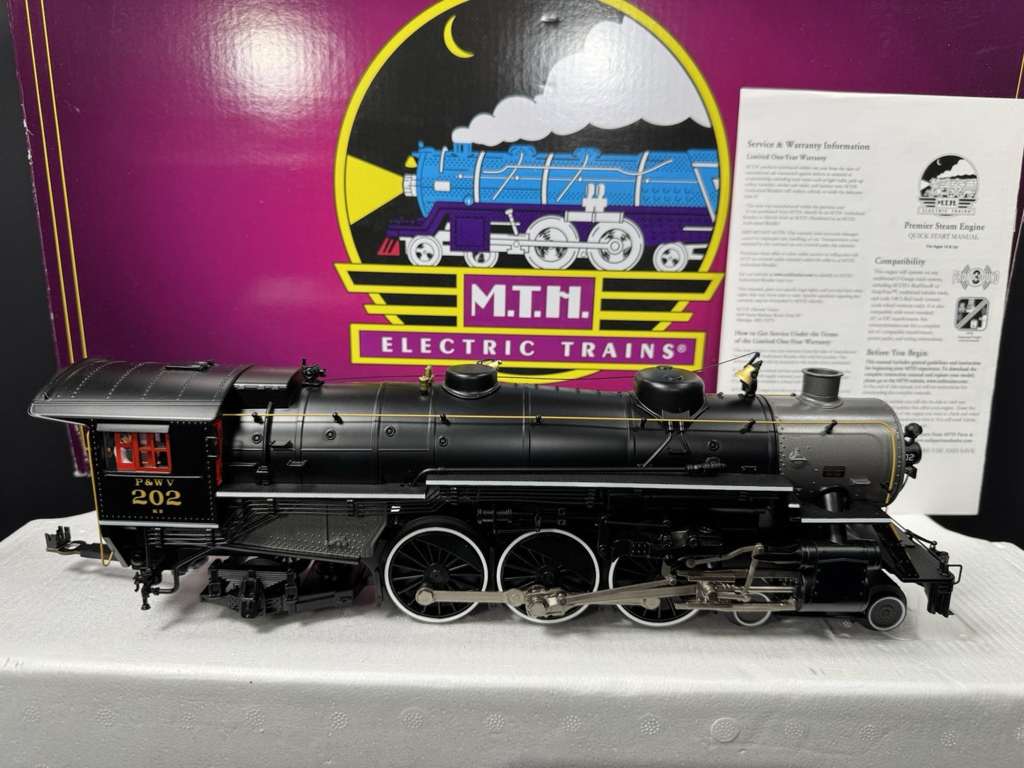 MTH 20-3822-1 Pittsburgh P&WV 4-6-2 Ps-4 steam engine #202 PS3 LNIB7