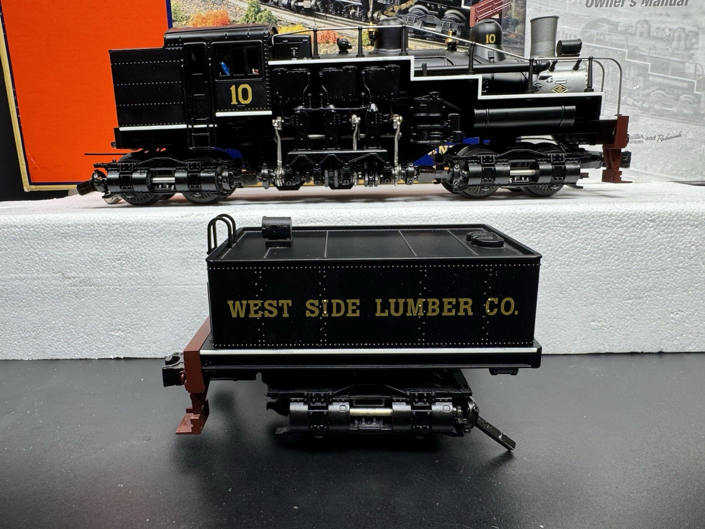 Lionel 6-28022 TMCC West Side Lumber three-truck Shay steam engine #10 LNIB4