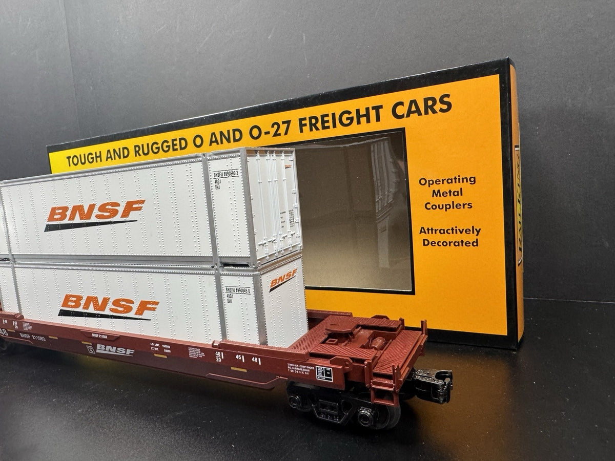 MTH RailKing 30-76904 BNSF intermodal husky stack car w containers LNIB5
