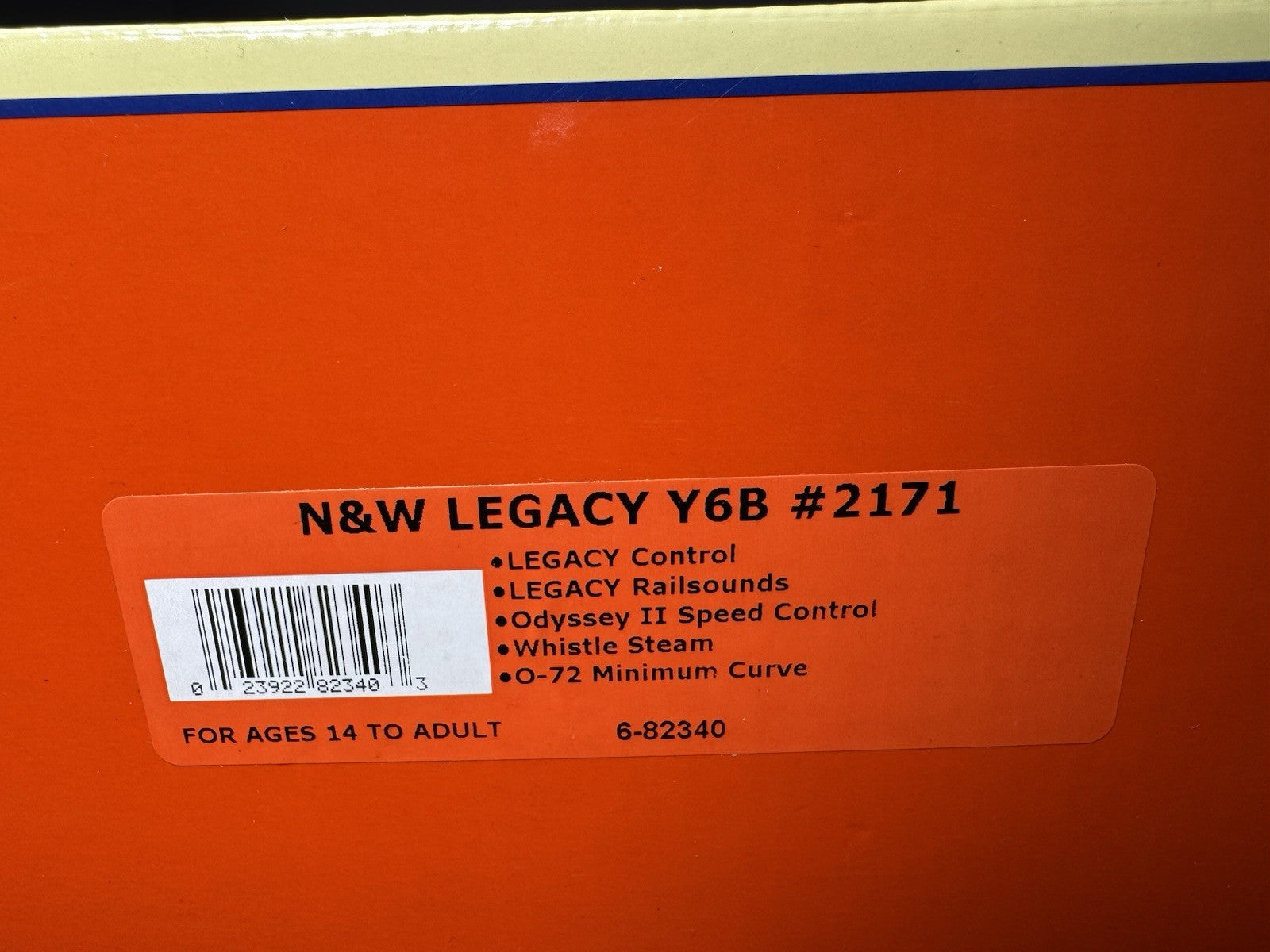 Lionel LEGACY 6-82340 Norfolk & Western N&W Y6b steam engine #2171 LNIB19