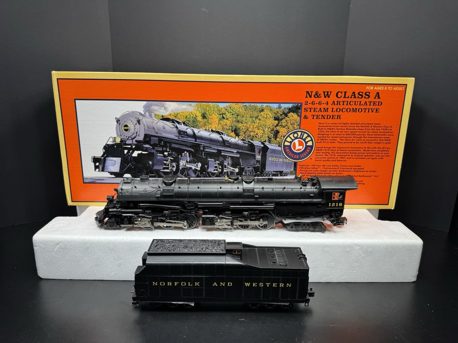 Lionel 6-28052 TMCC Norfolk & Western Class A 2-6-6-4 steam engine #1218 EX6