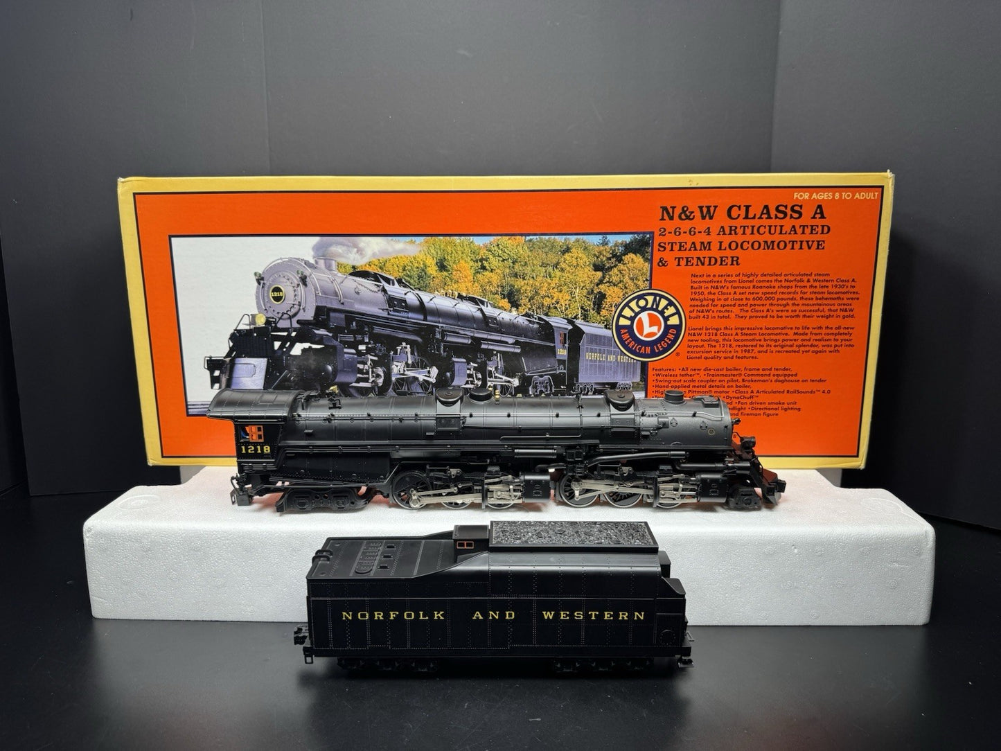 Lionel 6-28052 TMCC Norfolk & Western Class A 2-6-6-4 steam engine #1218 EX6
