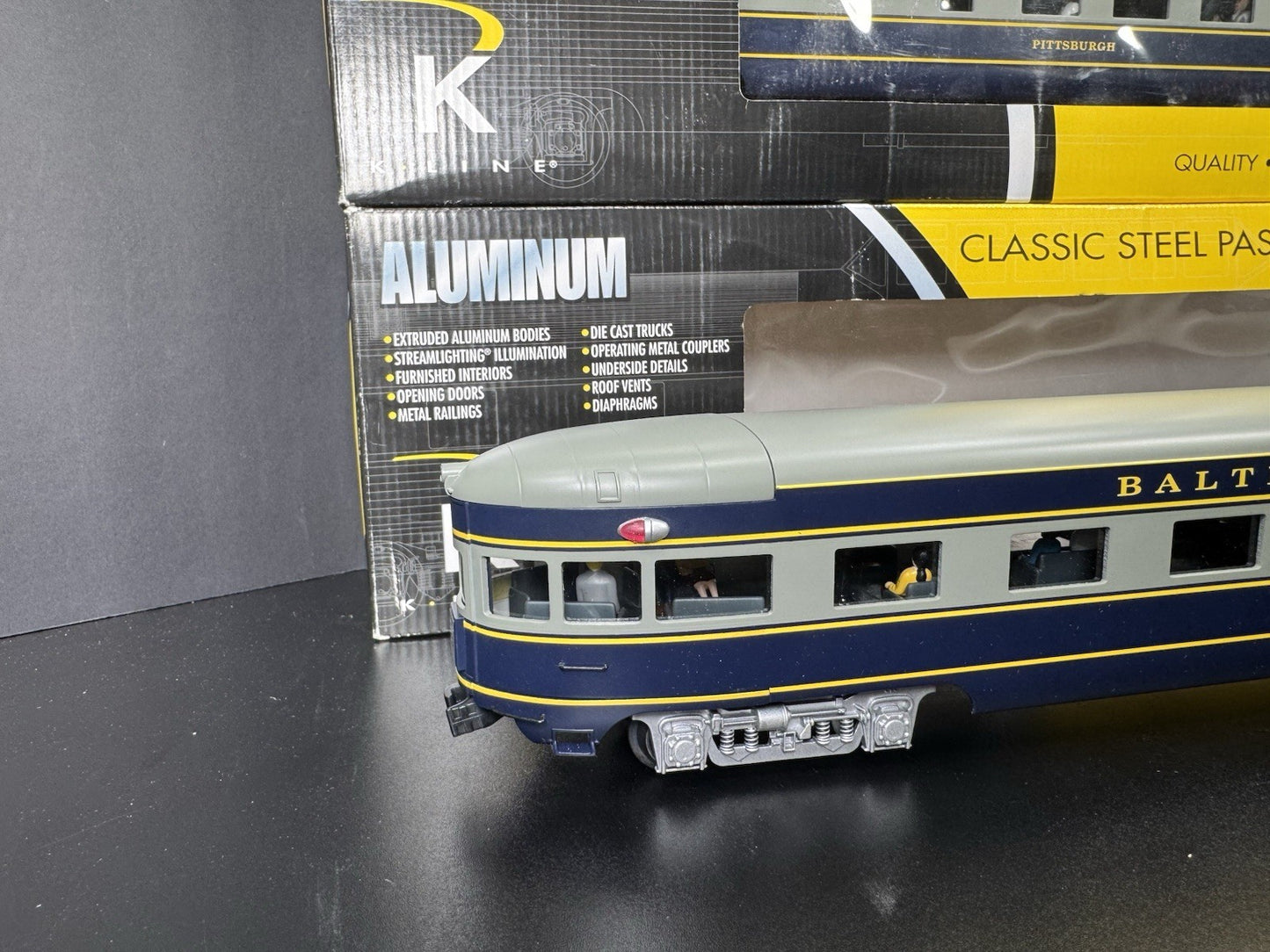 K-Line K-4610A B&O The Columbian 21" aluminum passenger 4-car set LNIB1