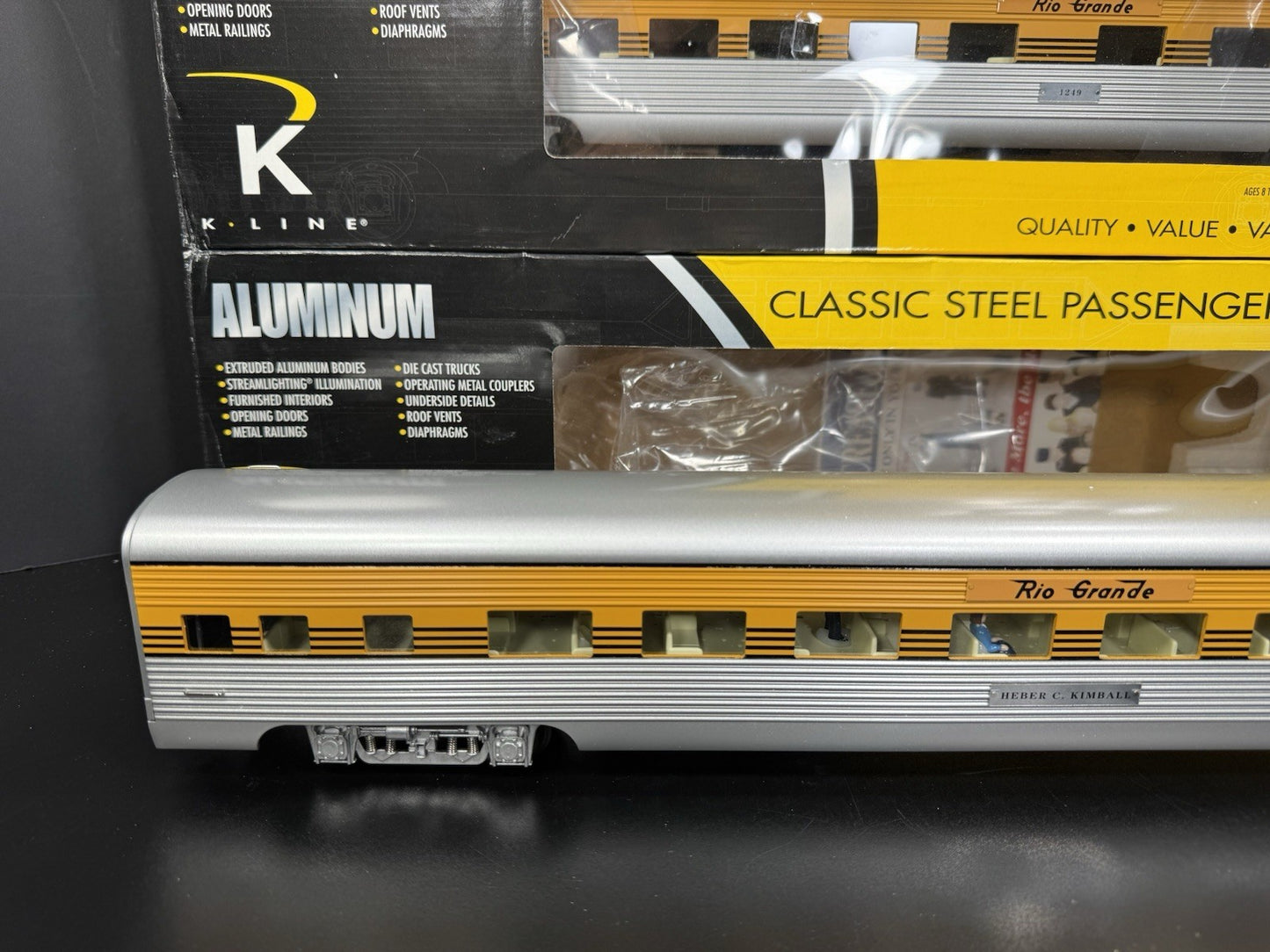 K-Line K-4621B Rio Grande Prospector 21" aluminum passenger 4-car set LNIB2