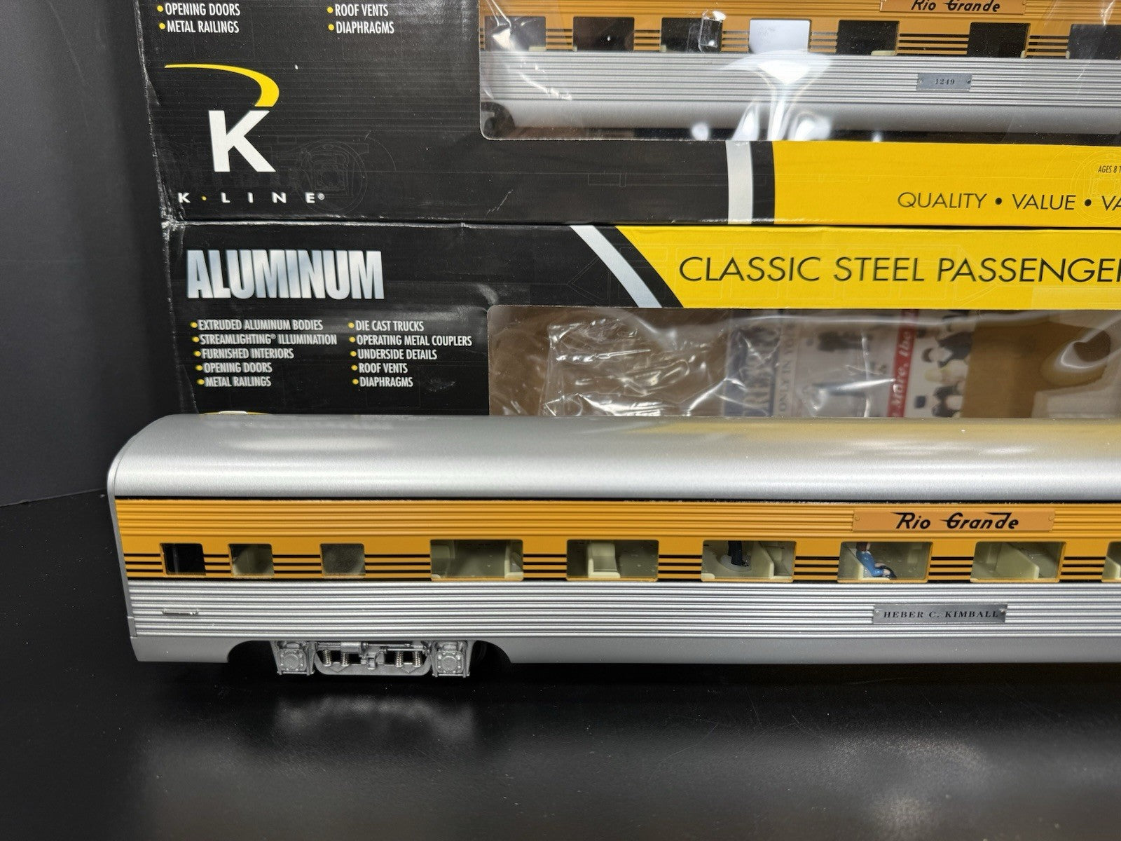 K-Line K-4621B Rio Grande Prospector 21" aluminum passenger 4-car set LNIB2